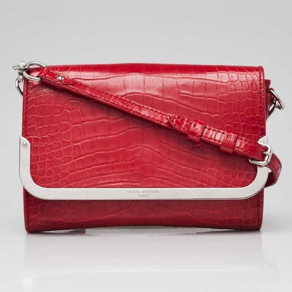 Louis Vuitton Handbags - Louis Vuitton Red Alligator Rossmore Clutch Bag